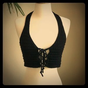 STOLEN HEART CROCHET HALTER TOP Boho Festival